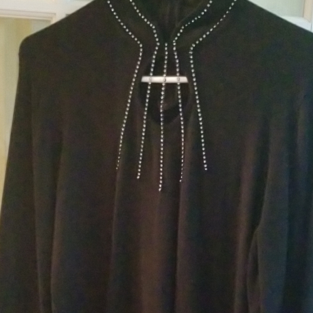 Reba Black Polyester Top